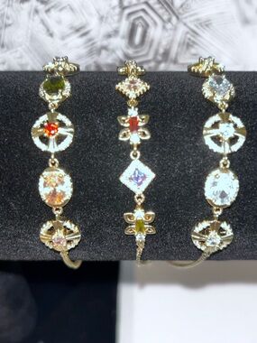 Three 18k Gold Plated Lariat Style Bracelets NWOT